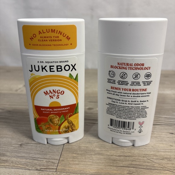 2 Pack Jukebox Mango No. 5 Aluminum Free Natural Deodorant 2.65 oz Each - Picture 4 of 4